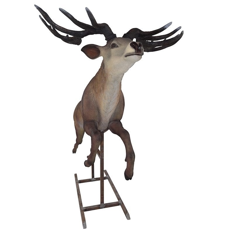 Flying reindeer on metal base – Rendier beeld 289 cm, Ophalen, Nieuw