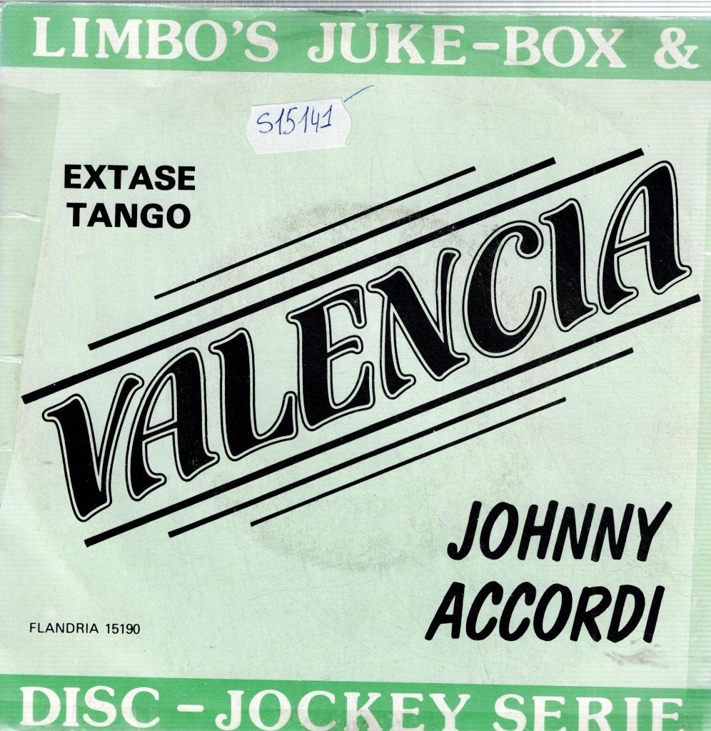 Vinyl, 7"  /  Johnny Accordi – Valencia, CD & DVD, Vinyles | Autres Vinyles, Enlèvement ou Envoi, 7 inch, Autres types