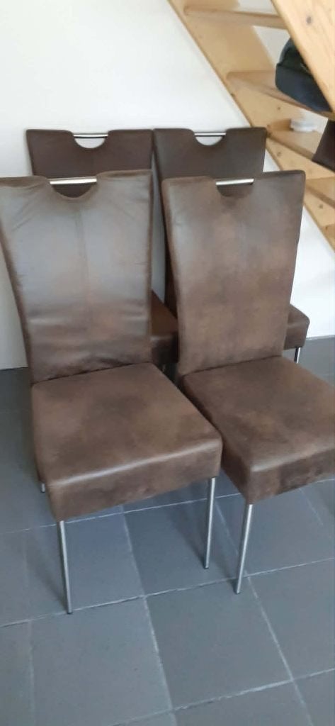 eetkamerstoelen, Enlèvement, Utilisé, Brun, Quatre