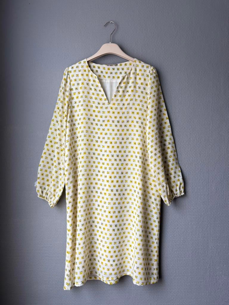 Hélisphère - Robe en soie - S, Jaune, Taille 36 (S), Comme neuf, Sous le genou
