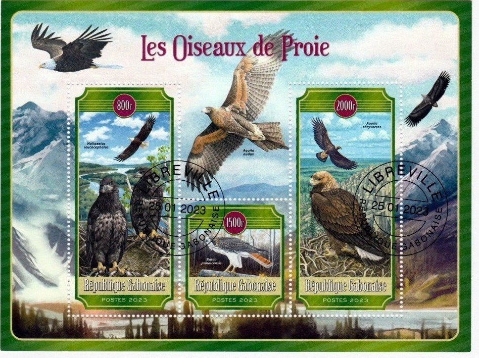 Timbres Oiseaux de proie, Envoi, Affranchi