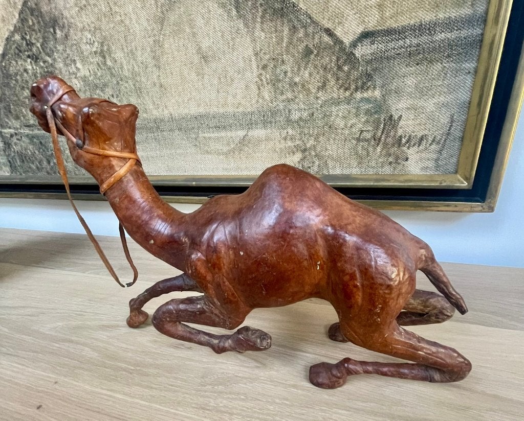 Vintage Leren Kameel/Dromedaris – Uniek model, Enlèvement ou Envoi, Maison et Meubles
