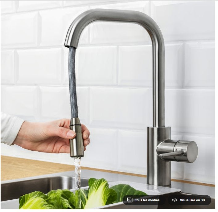 kraan met handdouche IKEA ALMEREN nieuw 803.416.46, Doe-het-zelf en Bouw, Ophalen of Verzenden, Nieuw, Inox, Kraan