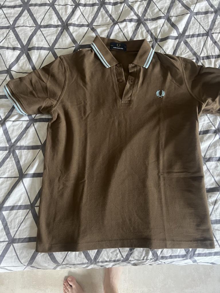 polo fred perry bruin, Kleding | Heren, Polo's, Maat 52/54 (L), Bruin, Ophalen of Verzenden, Zo goed als nieuw