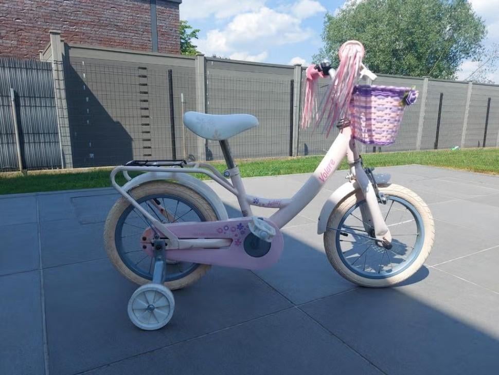Meisjesfiets 14" met zijwieltjes, Fietsen en Brommers, Ophalen, Gebruikt, Minder dan 16 inch, Zijwieltjes