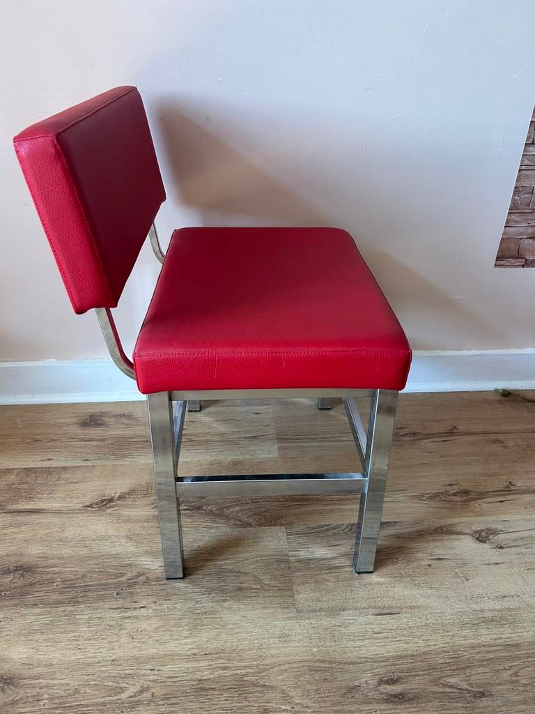 Fauteuil cuire, 1 tabouret, Comme neuf, Enlèvement, Cuir