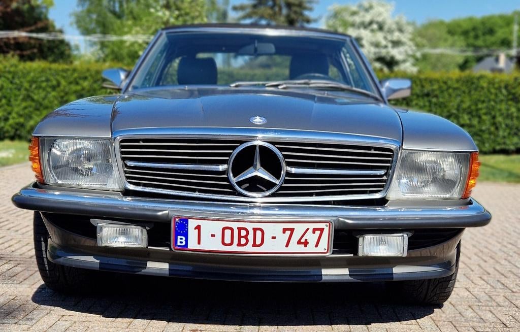 Mercedes 300SL 1985, Auto's, Mercedes-Benz, Automaat, Lederen bekleding, Grijs, Particulier
