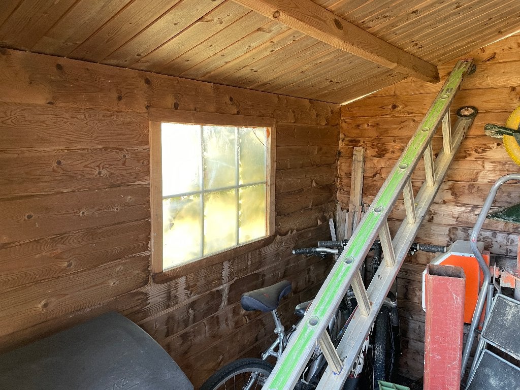 Abri de jardin en bois 28 mm avec toiture en tuiles, Enlèvement, Bois, Abri de jardin