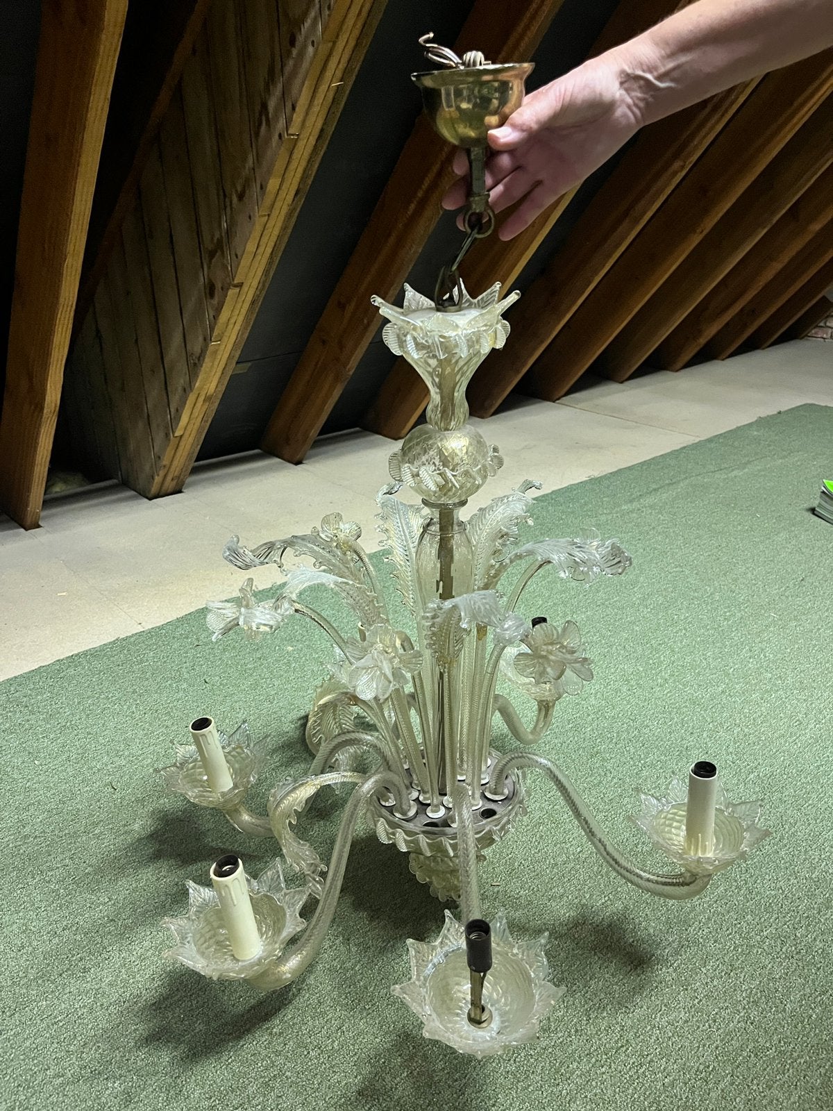 Lustre en cristal italien, Enlèvement, Utilisé, Verre, Italiaans jaren 1960