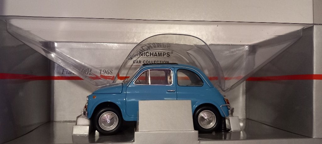 1/18 Fiat 500L Light blue 1968 Minichamps, Enlèvement ou Envoi, Neuf, Voiture, MiniChamps