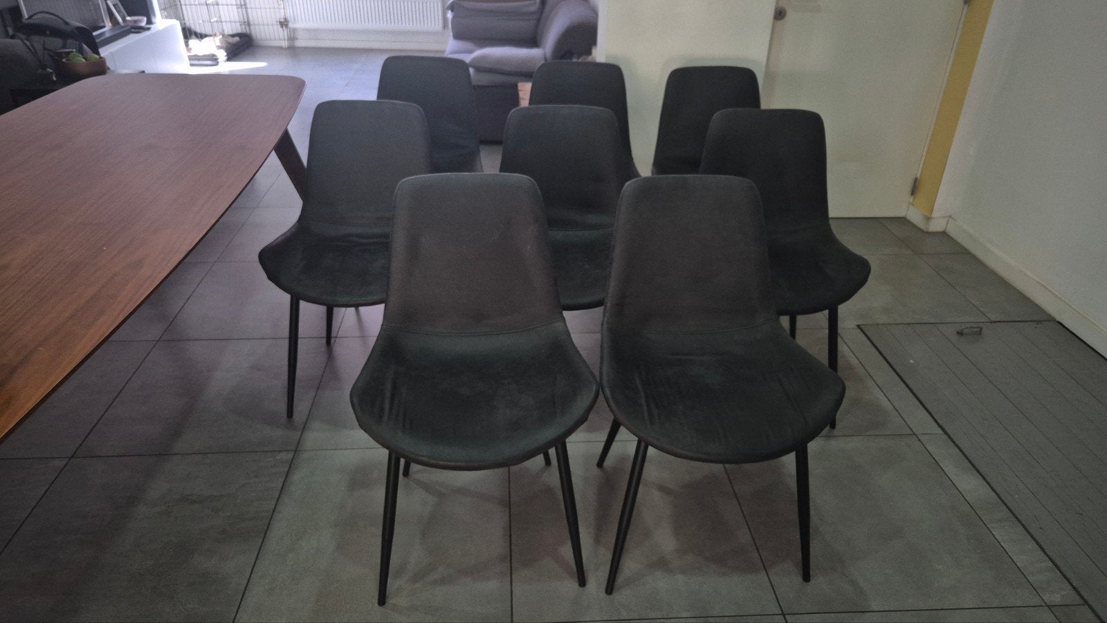 Huit chaises de salle à manger, Enlèvement, Gris, Métal, Cinq, Six Chaises ou plus