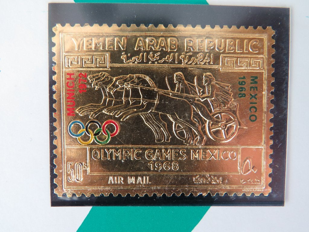 Postzegel Olympische spelen 24 karaat goud 1000/00 0.6g, Ophalen, Postfris, Sport