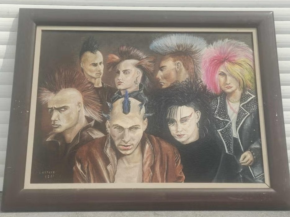 huile sur toile les punk signe francis ketele, Enlèvement ou Envoi, Toile