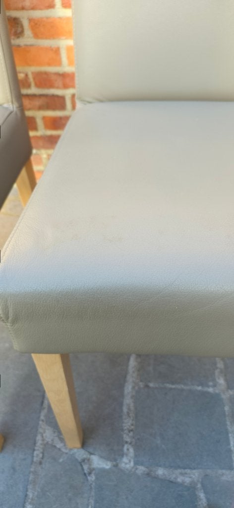 6x Lederen stoelen keuken, living ..., Huis en Inrichting, Ophalen, Bruin, Hout, Zo goed als nieuw