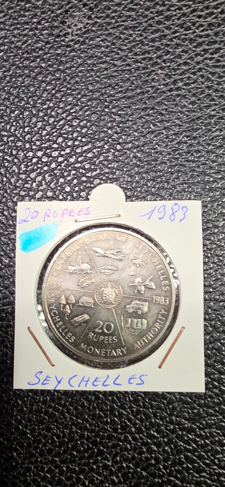 Seychellen 20 rupees 1983 5th.Anniversary of centrale bank, Timbres & Monnaies, Enlèvement ou Envoi