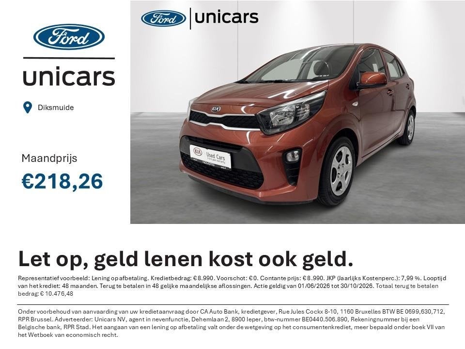KIA Picanto Easy 1.0 TOP OCCASIE, Auto's, Voorwielaandrijving, Stof, Gebruikt, Overige kleuren