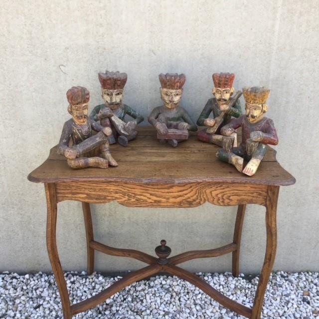 5 Speciale oude houten beeldjes, Antiek en Kunst, Ophalen