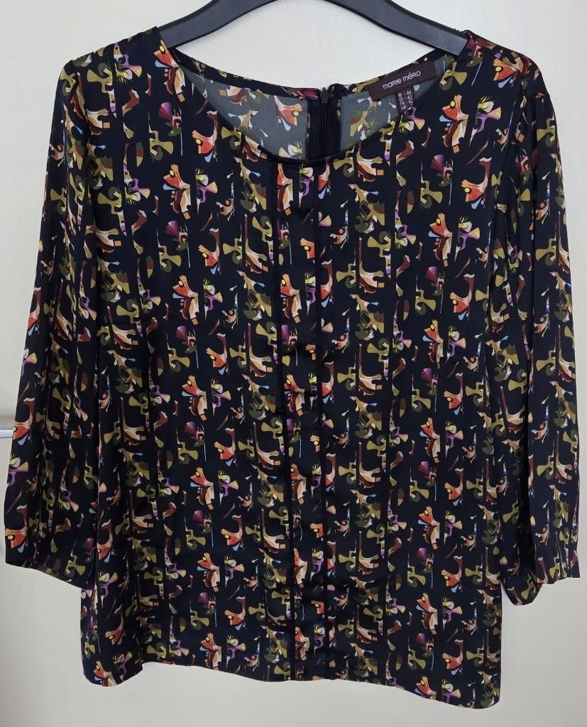 Marie Méro bloes met print – maat 44 – zeer mooie staat, Blauw, Maat 42/44 (L), Marie Méro, Ophalen of Verzenden