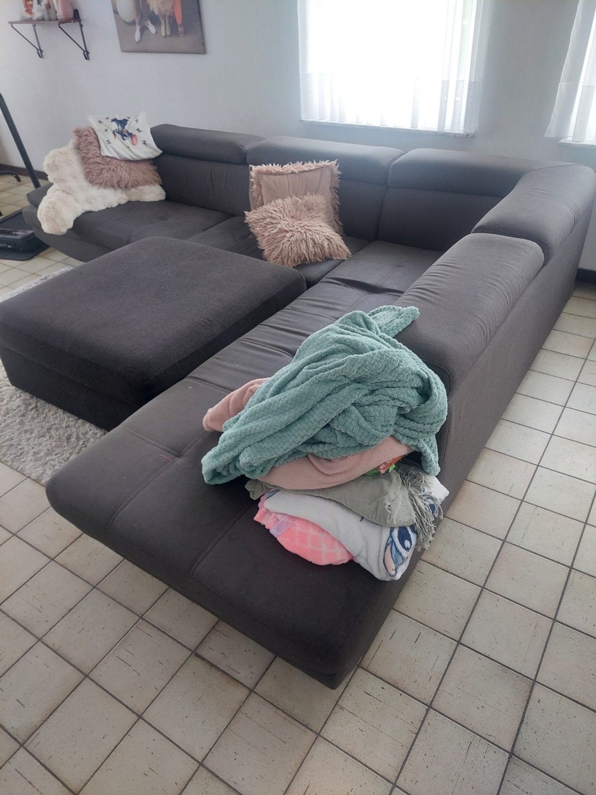 L zetel met poef, Huis en Inrichting, Ophalen