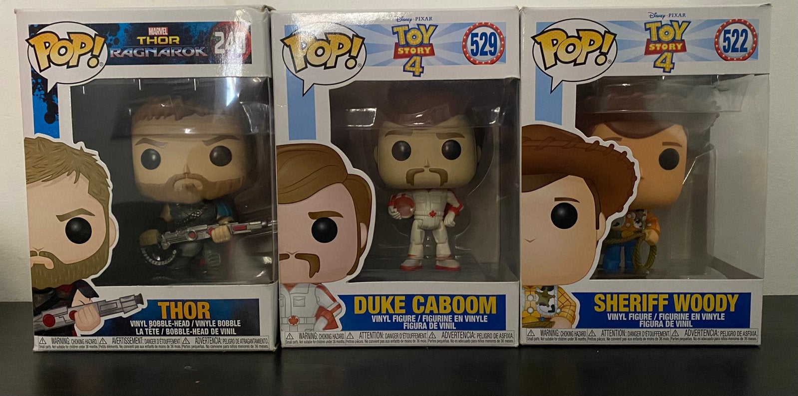 Figurines POP, 240 THOR - 529 DUKE CABOOM - 522 SHERIF WOODY, Ophalen of Verzenden, Zo goed als nieuw