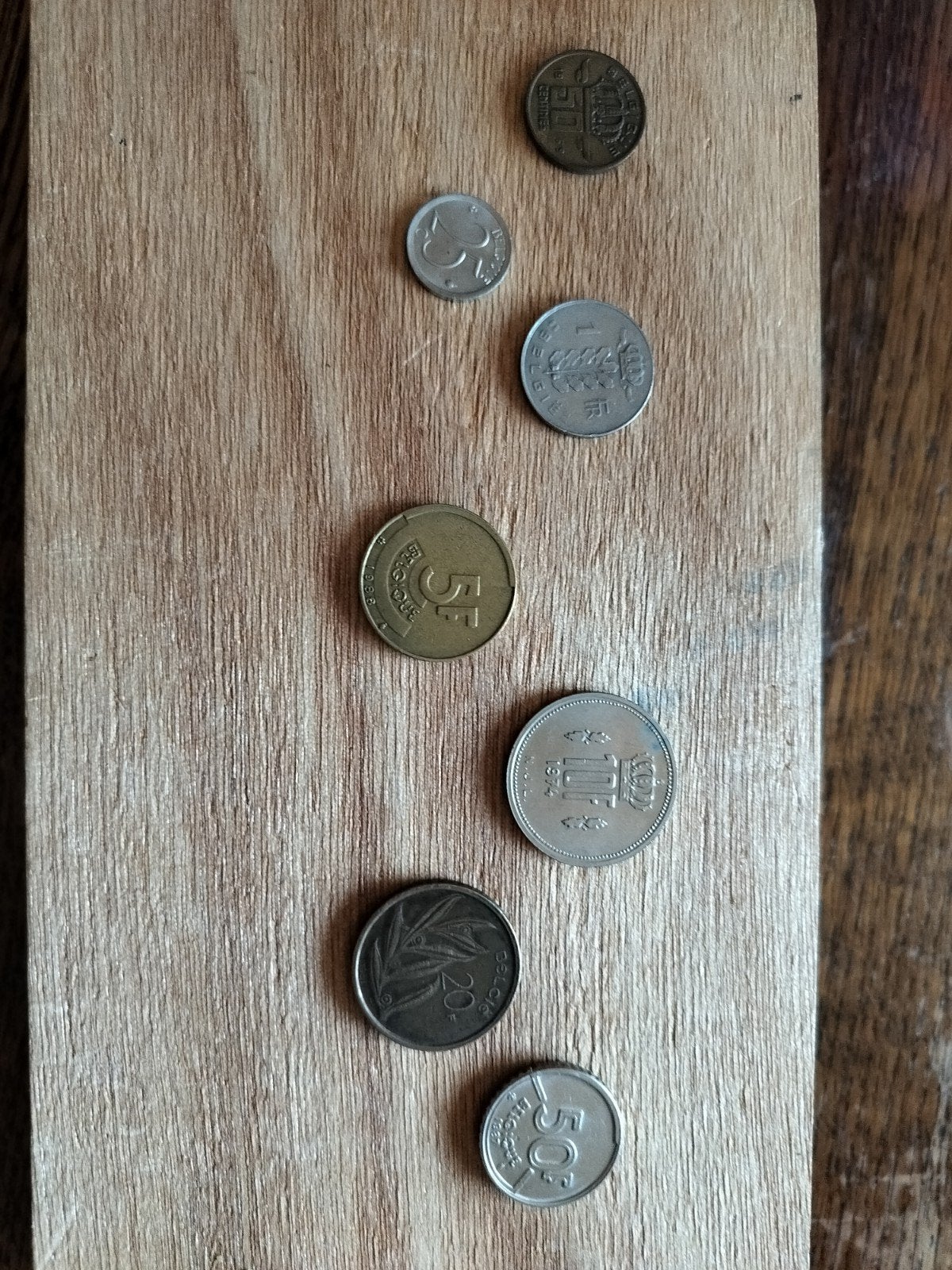 Belgische frank, Ophalen, Munten