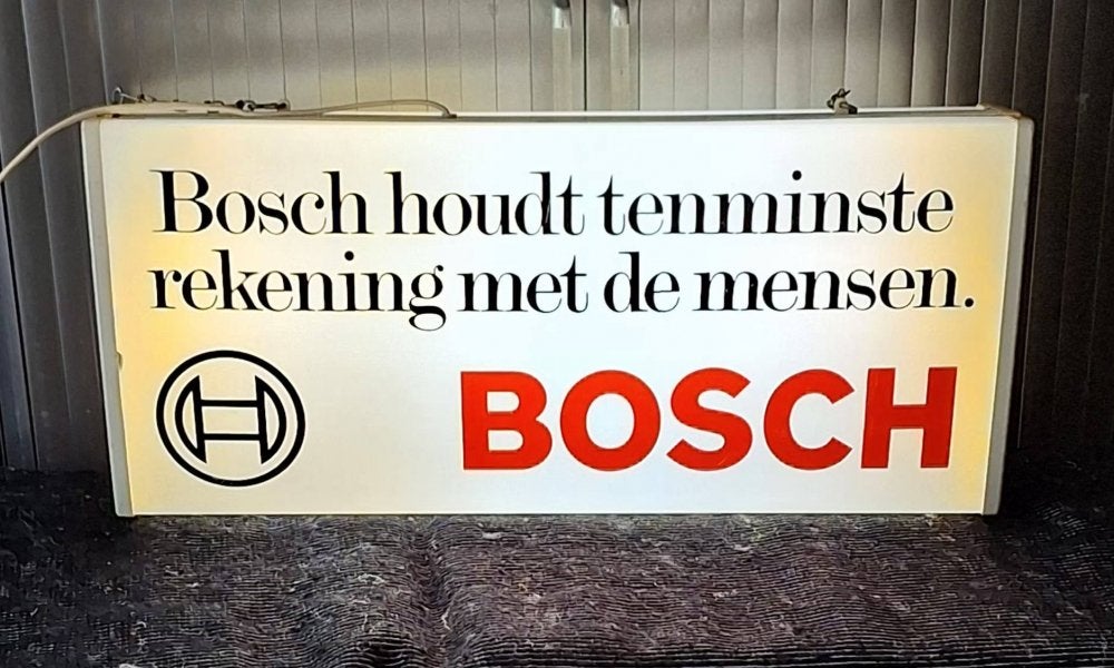 Top dubbelzijdige BOSCH gereedschappen lichtbak, reclame., Collections, Marques & Objets publicitaires, Enlèvement, Utilisé, Table lumineuse ou lampe (néon)