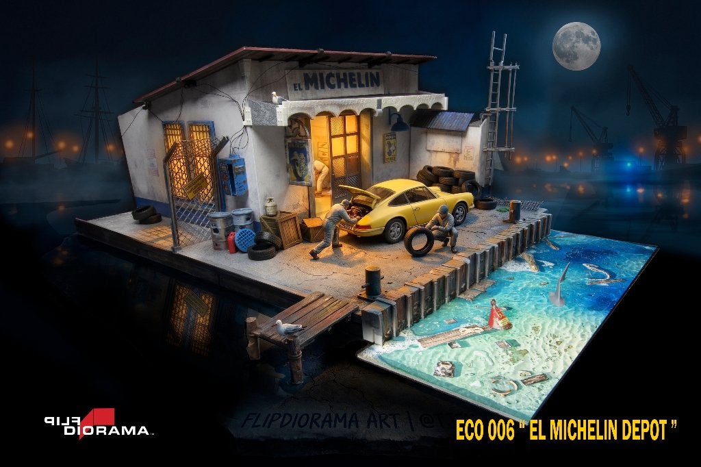 FLIPDIORAMA ECO 006 EL MICHELIN DEPOT 1:18, Hobby en Vrije tijd, Verzenden, Nieuw, Groter dan 1:35, Diorama