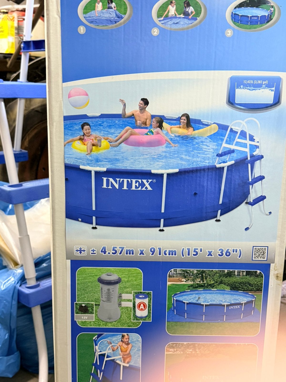 Piscine intex, Jardin & Terrasse, Piscines, 300 cm ou plus, Rond, Enlèvement, Utilisé