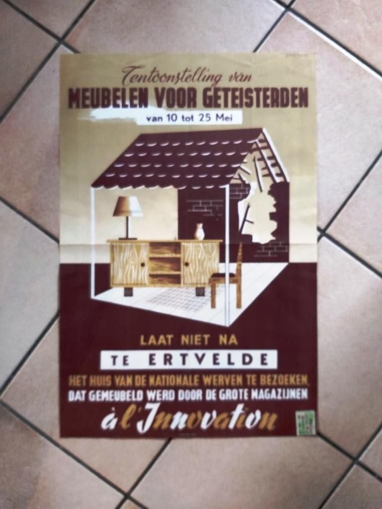 Ertvelde Mei Oorlog Meubelen Poster Bombardement Hitler VNV, Ophalen of Verzenden