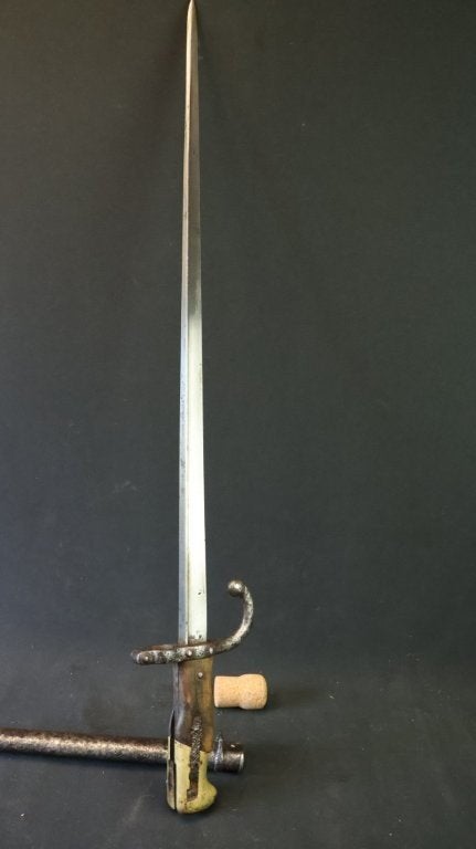 WO1 Franse M1874 Gras bajonet met schede, Verzamelen, Ophalen of Verzenden