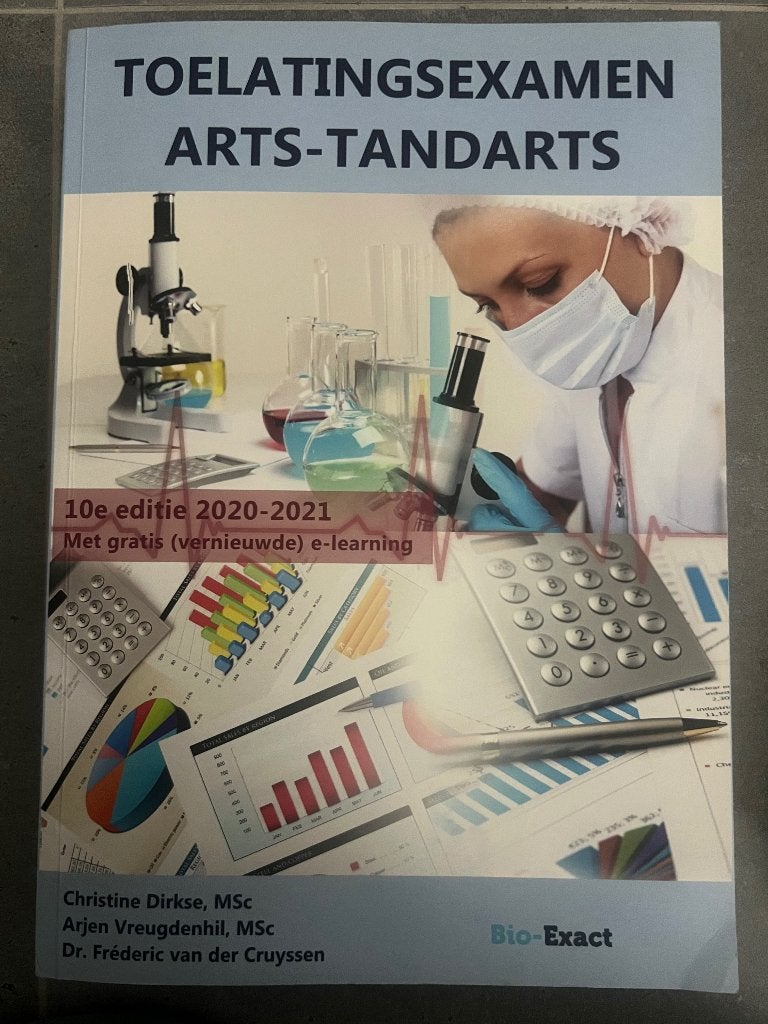 Toelatingsexamen arts-tandarts cursus 10e editie Bio-exact, Verzenden, Zo goed als nieuw, Hoger Onderwijs