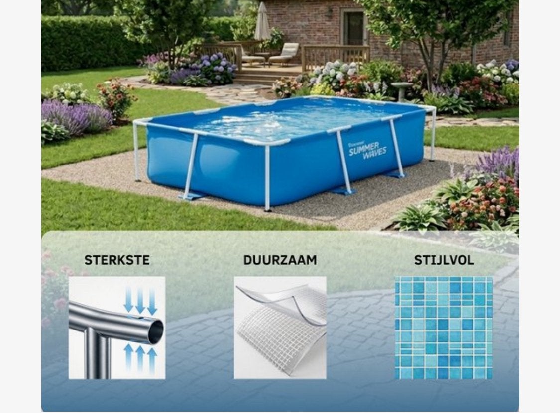 Zwembad met heater + alle accessoires ( 3 x 2 x 0,75 ), Ophalen, Zo goed als nieuw