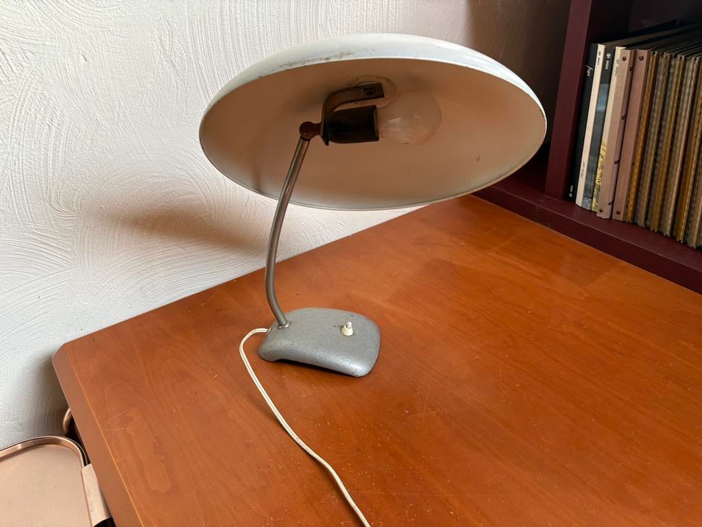 Lampe de bureau vintage, métal gris, réglable, Enlèvement, Comme neuf, Métal