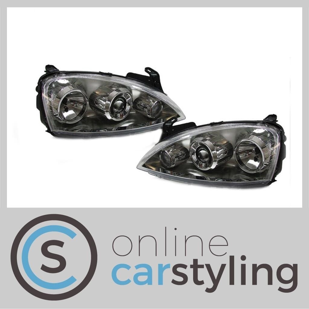 # Xenon look koplampen Opel Corsa C H7 incl stelmotor #, Neuf, -, Opel, -
