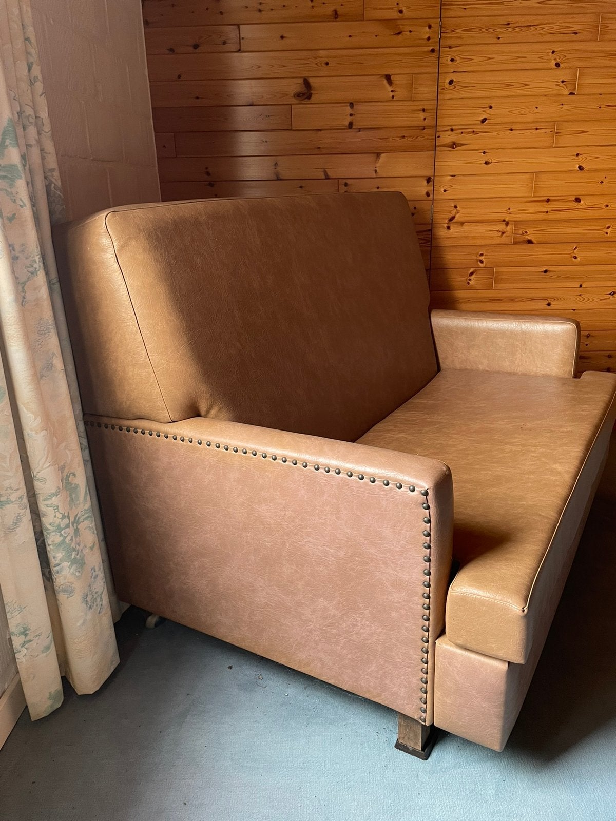 Vintage slaapbank voor 1 persoon, 90 cm, Une personne, Brun, Enlèvement