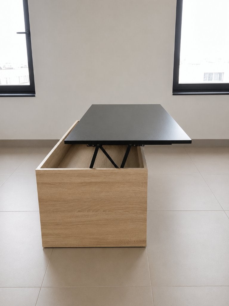 Table basse relevante, 100 à 150 cm, Comme neuf, Enlèvement, 50 à 100 cm