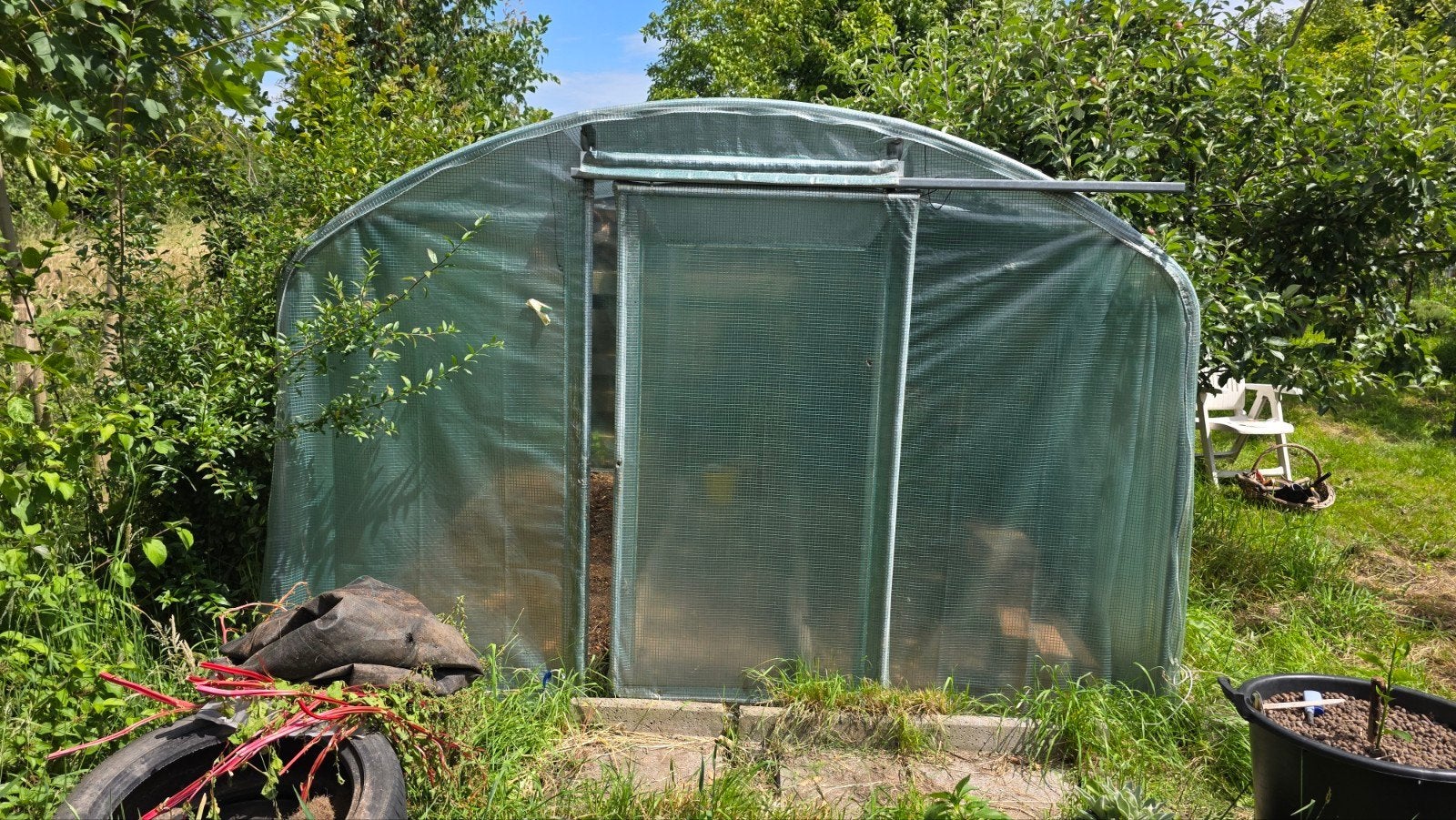 Serre Filclair 3x3m 2 portes + 2 ancres, Enlèvement, Serre