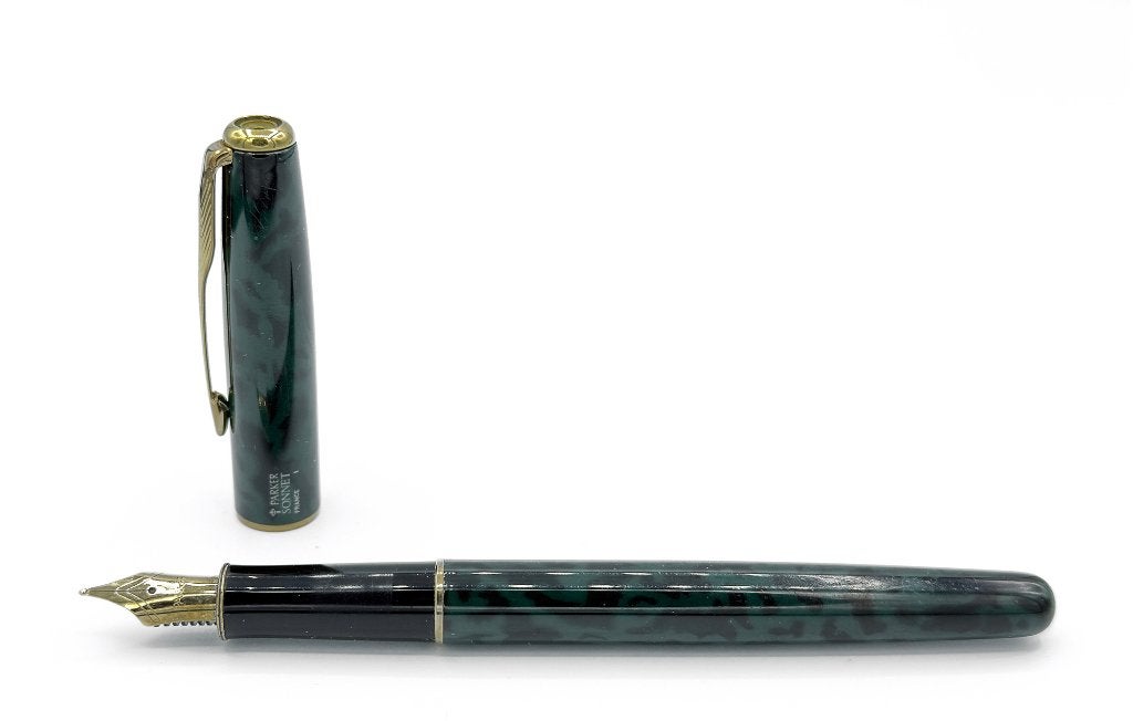 Parker Sonnet Forest Green Laque / Vulpen / Vintage / 1994, Verzamelen, Ophalen of Verzenden, Gebruikt, Vulpen, Parker