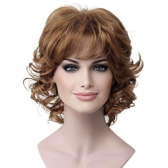 Moderne pruik kort roodblond krullend haar kleur 19, Ophalen of Verzenden, Nieuw