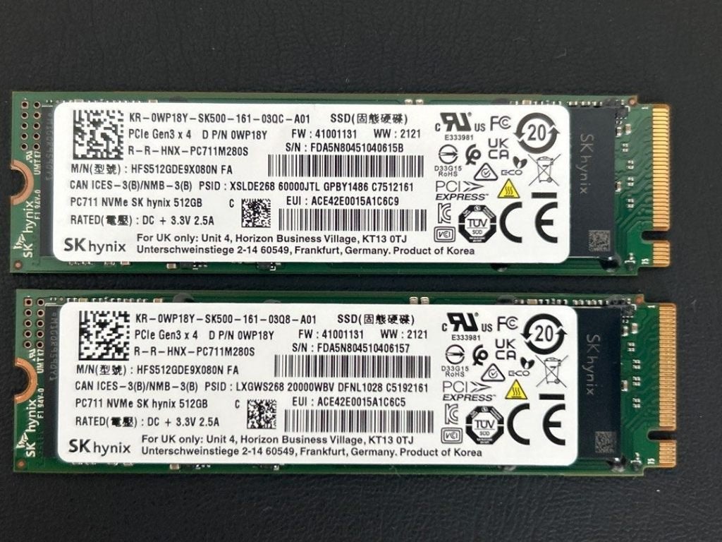 512Gb SSD Hynix PC711 BC511 PC401 NVMe M.2 Type 2280 Gen 3x4, Informatique & Logiciels, Enlèvement ou Envoi, SSD, Interne, Utilisé