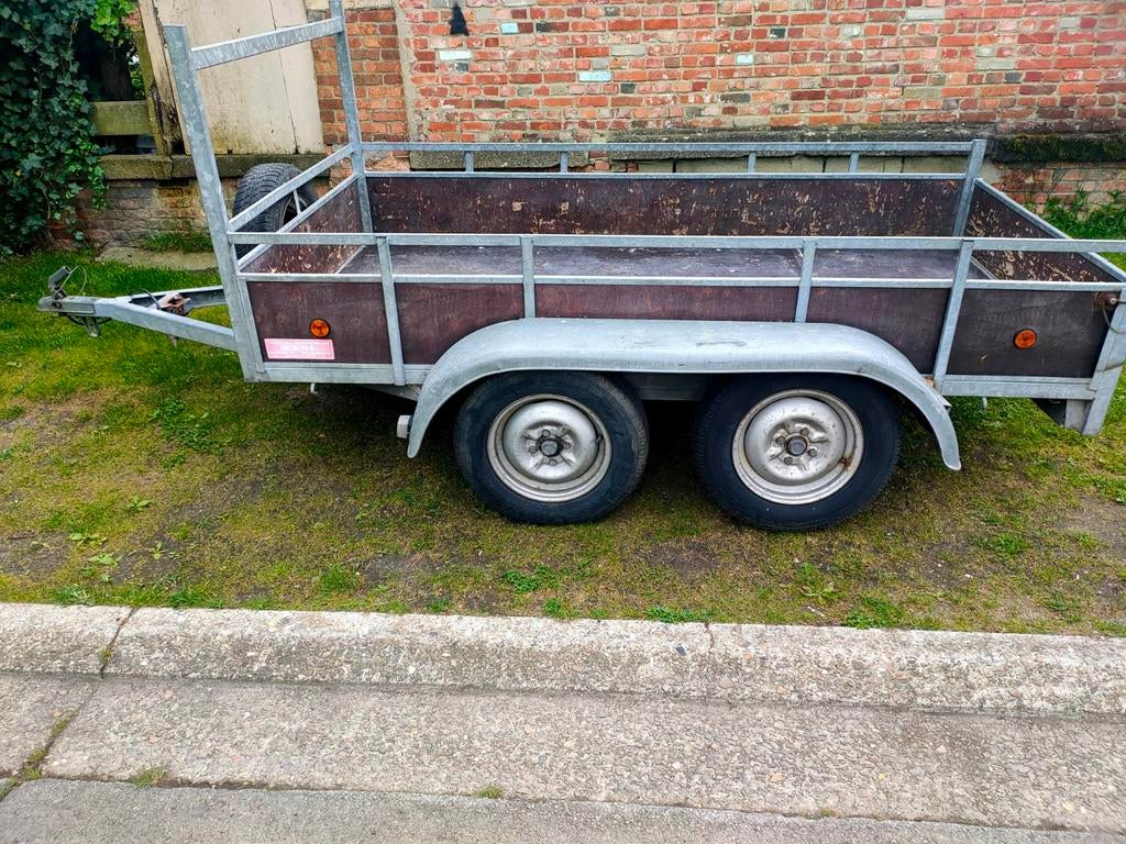 Ongeremde dubbelas aanhangwagen., Auto diversen, Aanhangers en Bagagewagens, Ophalen, Gebruikt