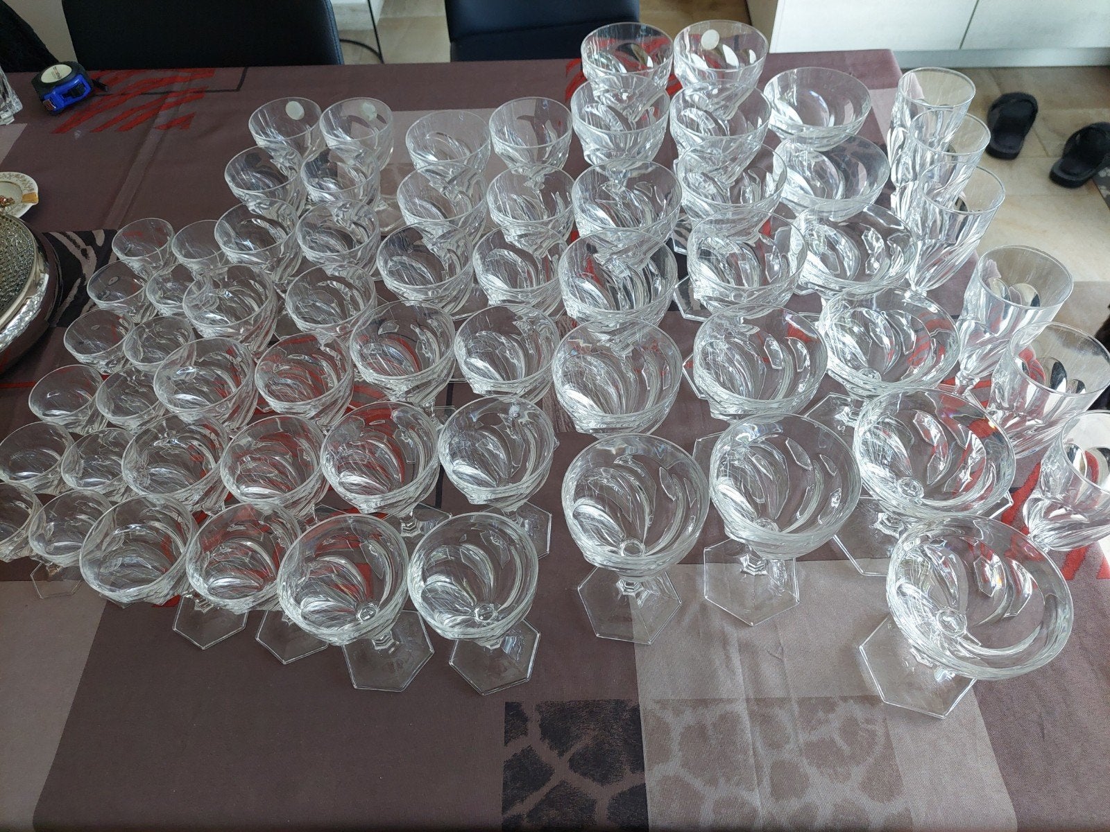 62 verres Cristal d Arques, Enlèvement