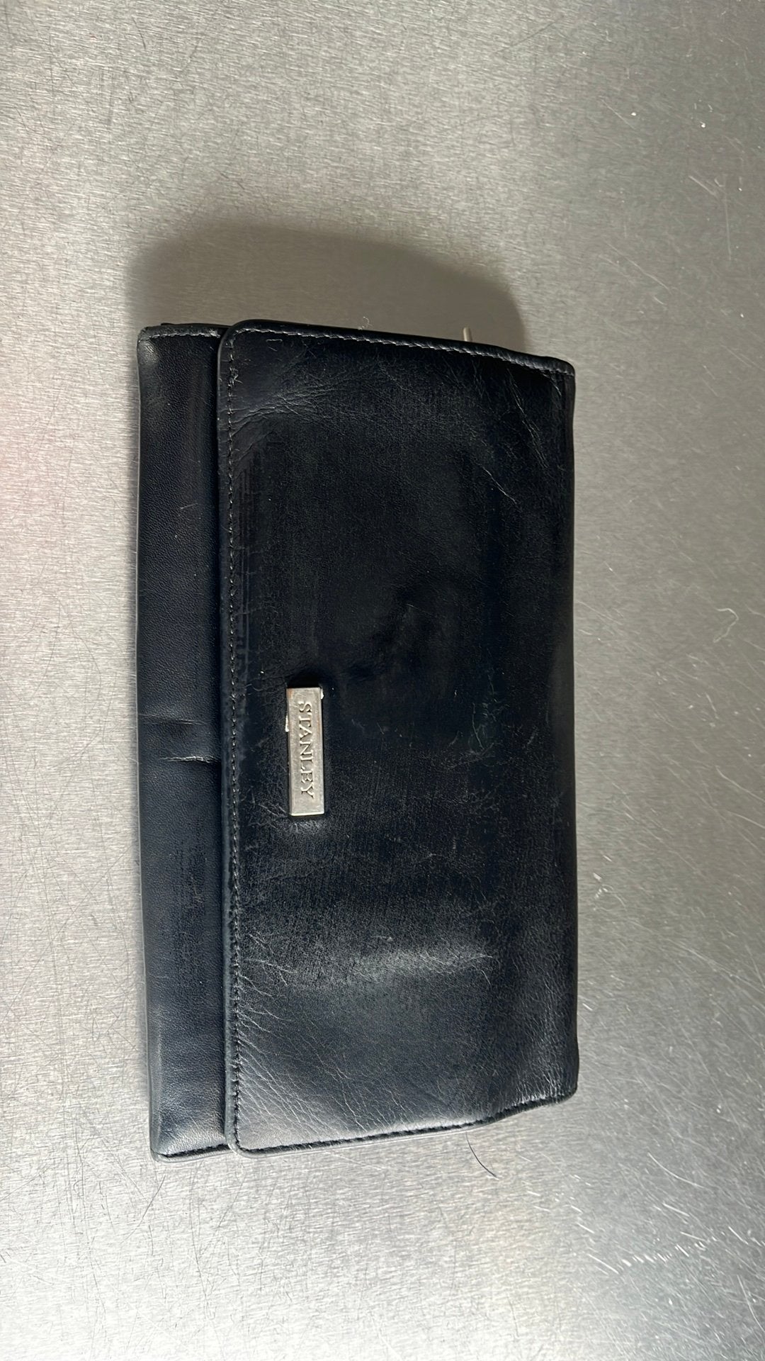 Portefeuille en cuir, Bijoux, Sacs & Beauté, Enlèvement, Utilisé, Noir, Cuir