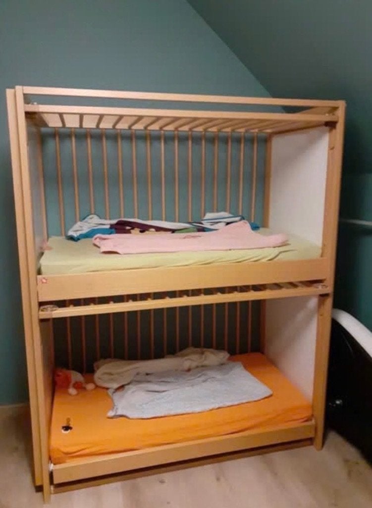 Duo bed voor kindjes, Ophalen, Gebruikt, Hoogslaper