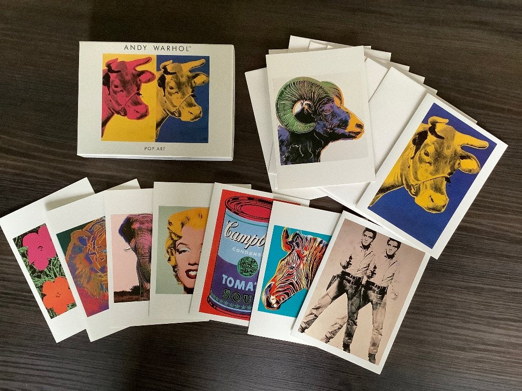 VINTAGE SET POP-ART CARTS ANDY  WARHOL UITGAVE 1989., Antiquités & Art, Autre technique, Autres sujets, Original, Enlèvement