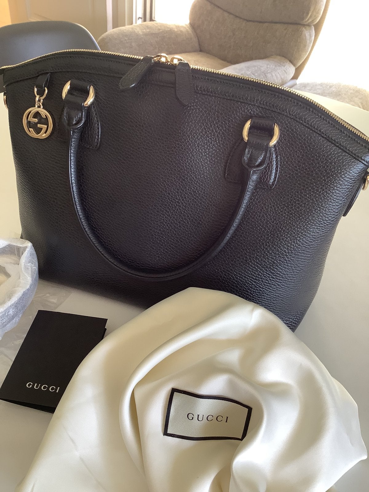 Handtas Gucci, Enlèvement ou Envoi, Comme neuf, Noir, Sac à main