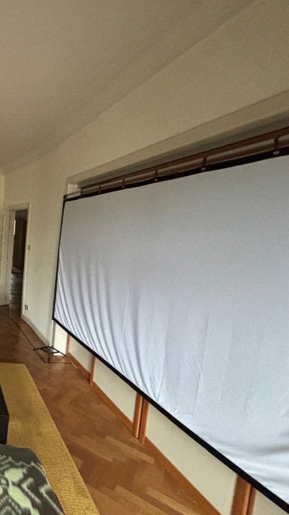 Écran de projection en tissu autoportant avec support, TV, Hi-fi & Vidéo, Enlèvement ou Envoi, Comme neuf