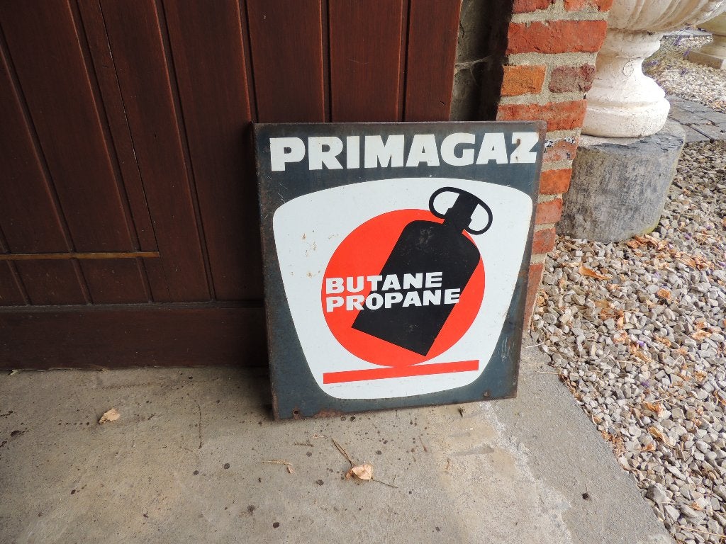 Primagaz dubbelzijdige emaille plaat, Ophalen of Verzenden