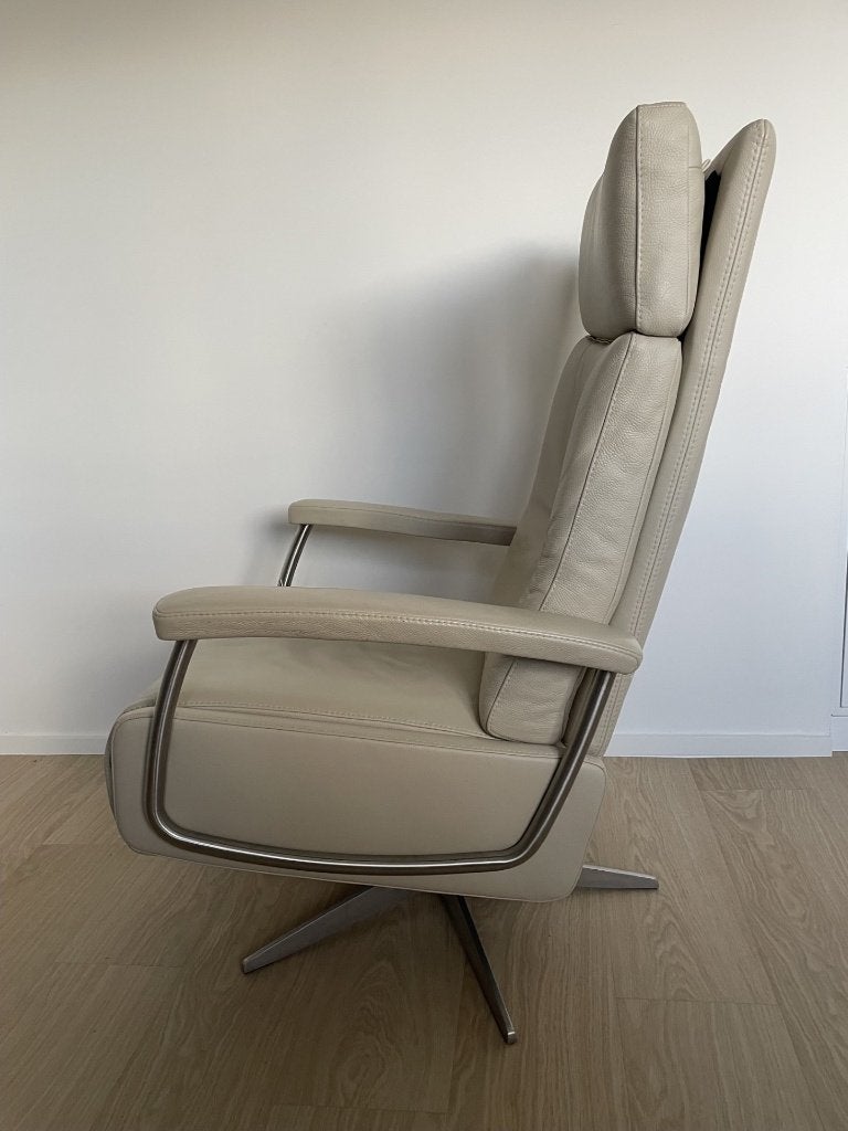 Design Relaxfauteuil in leder grote maat, Ophalen, Minder dan 75 cm, Zo goed als nieuw, Leer
