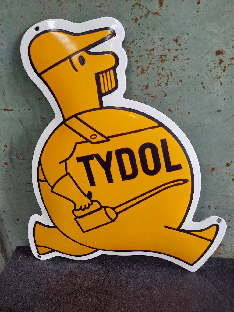 Zeldzaam Tydol Emaille Bord, Verzamelen, Ophalen of Verzenden, Zo goed als nieuw, Reclamebord
